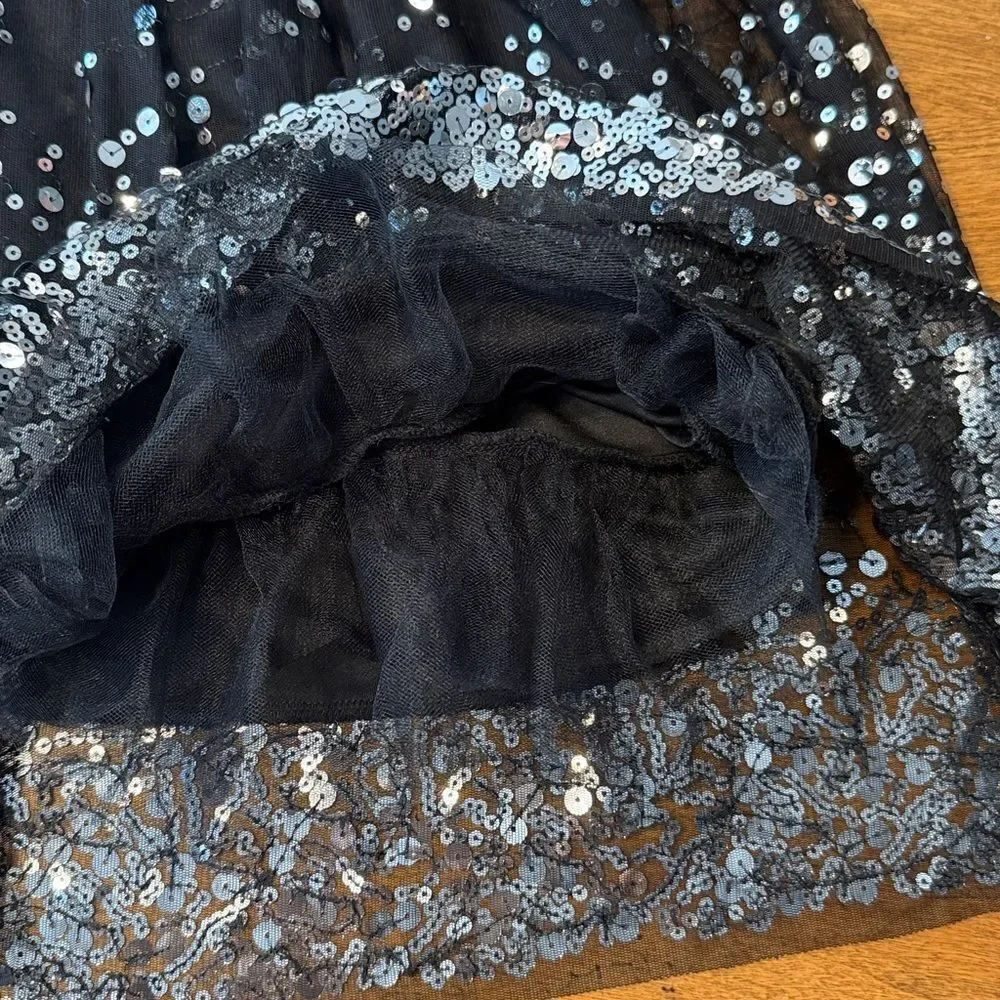 Emerald Sundae Black and Silver Sequin Mini Dress